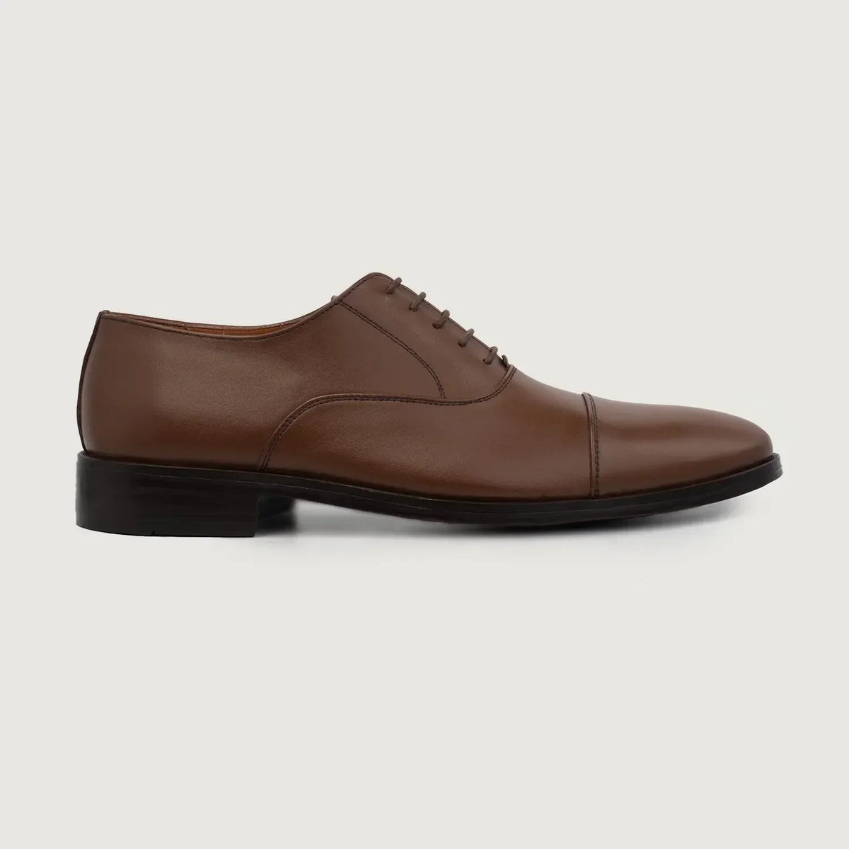 Professor Oxford Brown Leather Shoes - men's shoes in brown genuine leather, view 2