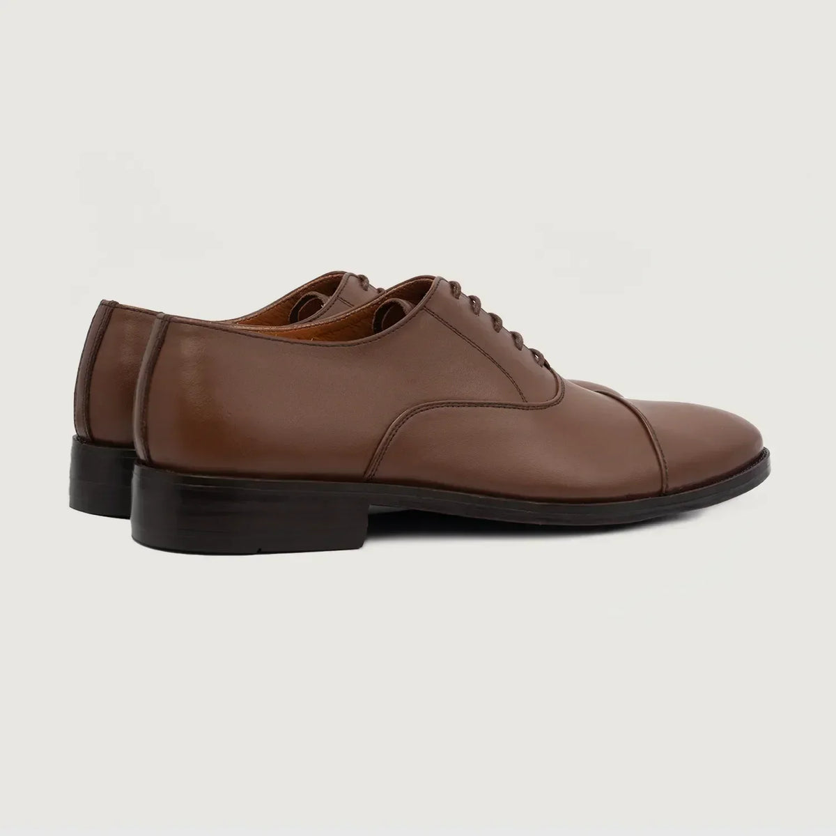 Professor Oxford Brown Leather Shoes - men's shoes in brown genuine leather, view 4