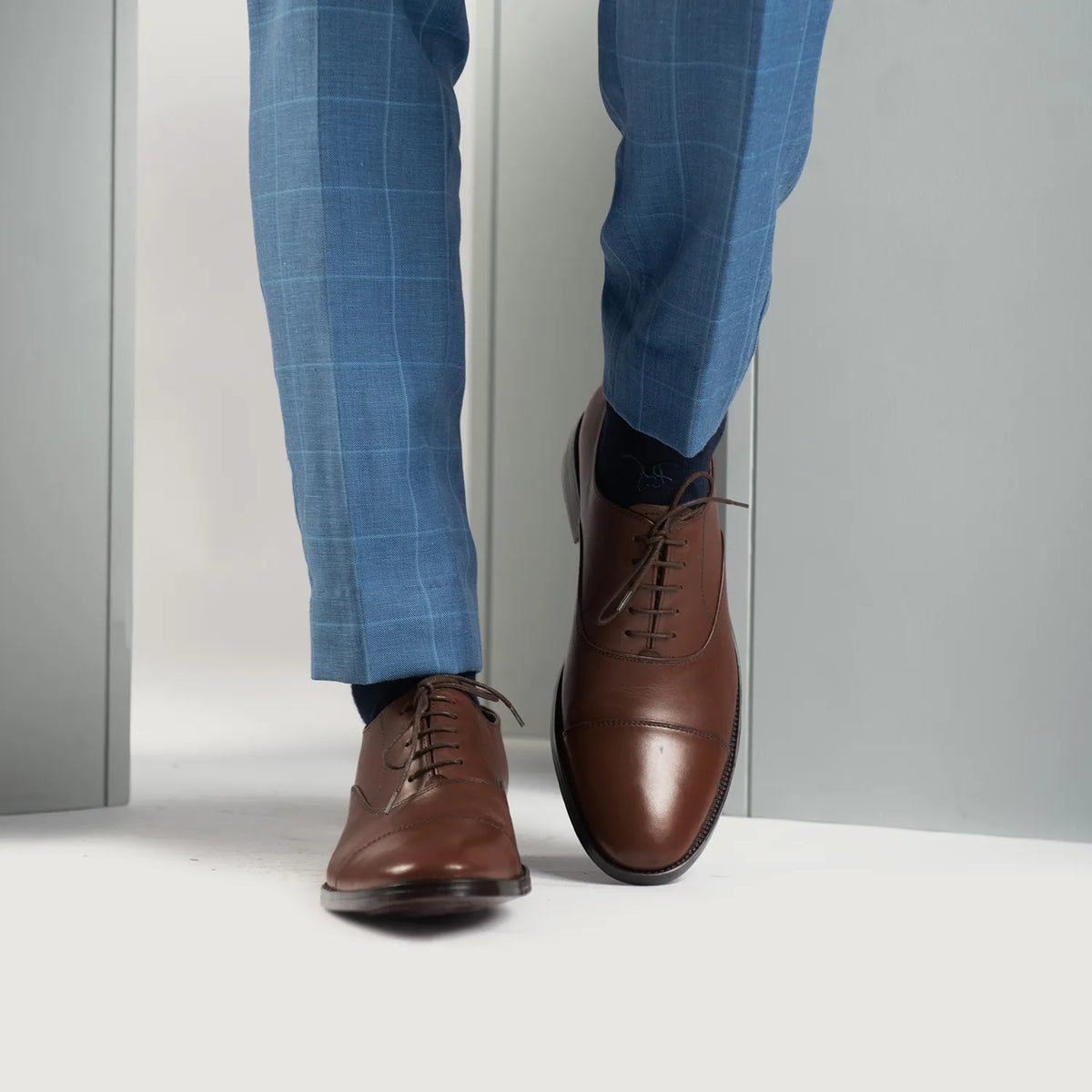 Professor Oxford Brown Leather Shoes - men's shoes in brown genuine leather, view 7