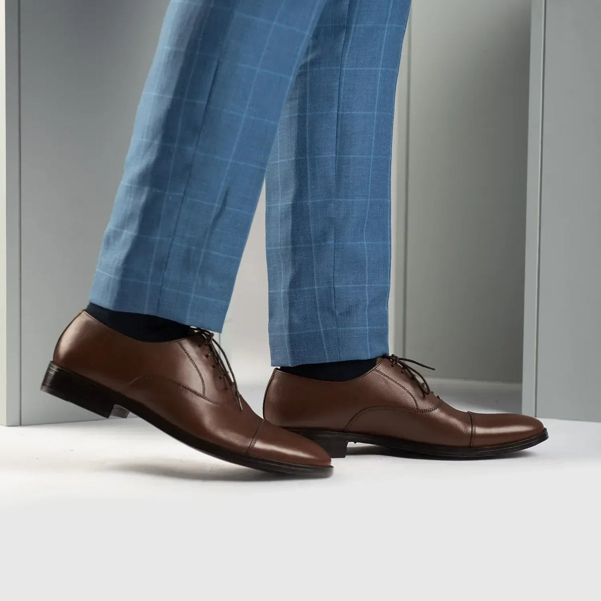 Professor Oxford Brown Leather Shoes - men's shoes in brown genuine leather, view 8