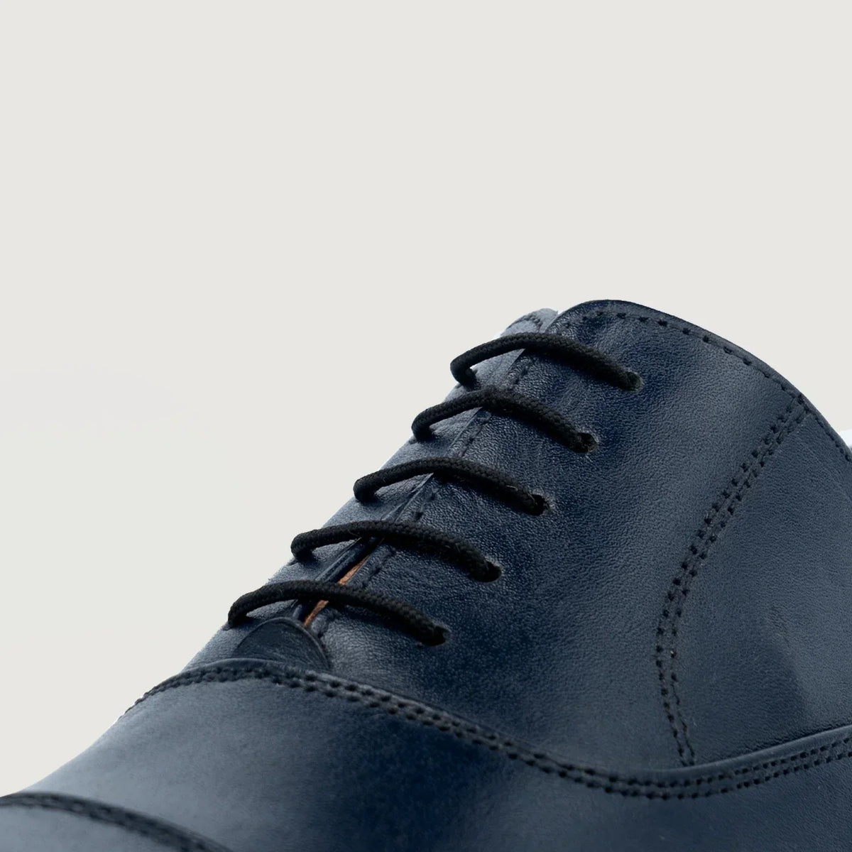 Professor Oxford Midnight Blue Leather Shoes - men's shoes in midnight blue genuine leather, view 4