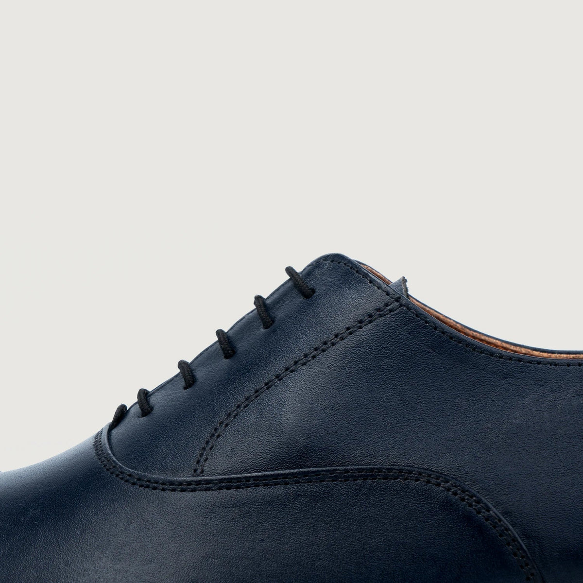Professor Oxford Midnight Blue Leather Shoes - men's shoes in midnight blue genuine leather, view 5