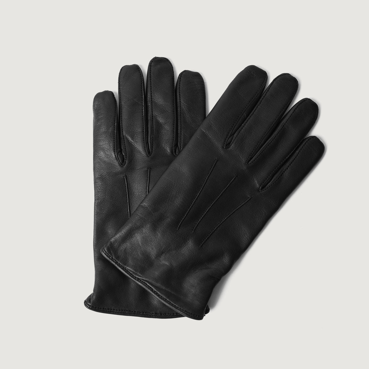 Brex Ralph Black Leather Dress Gloves - black men's dress leather gloves, view 1