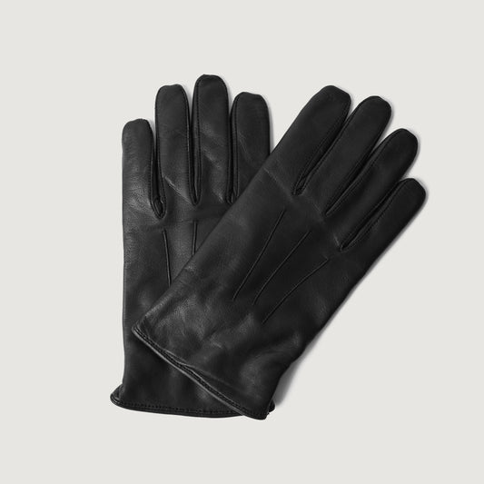 Brex Ralph Black Leather Dress Gloves - black men's dress leather gloves, view 1