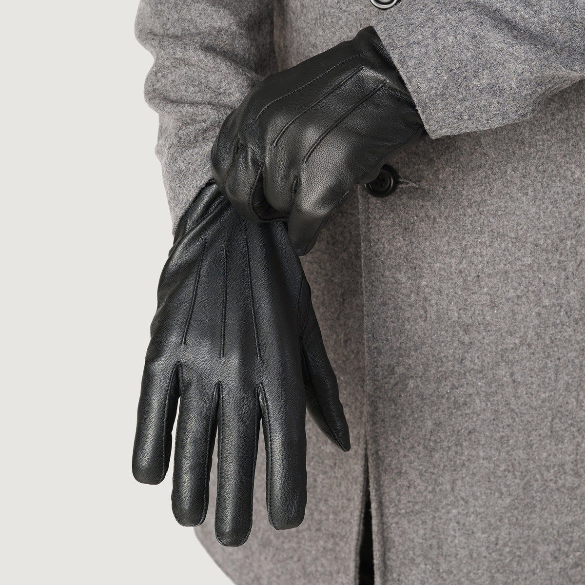 Brex Ralph Black Leather Dress Gloves - black men's dress leather gloves, view 4
