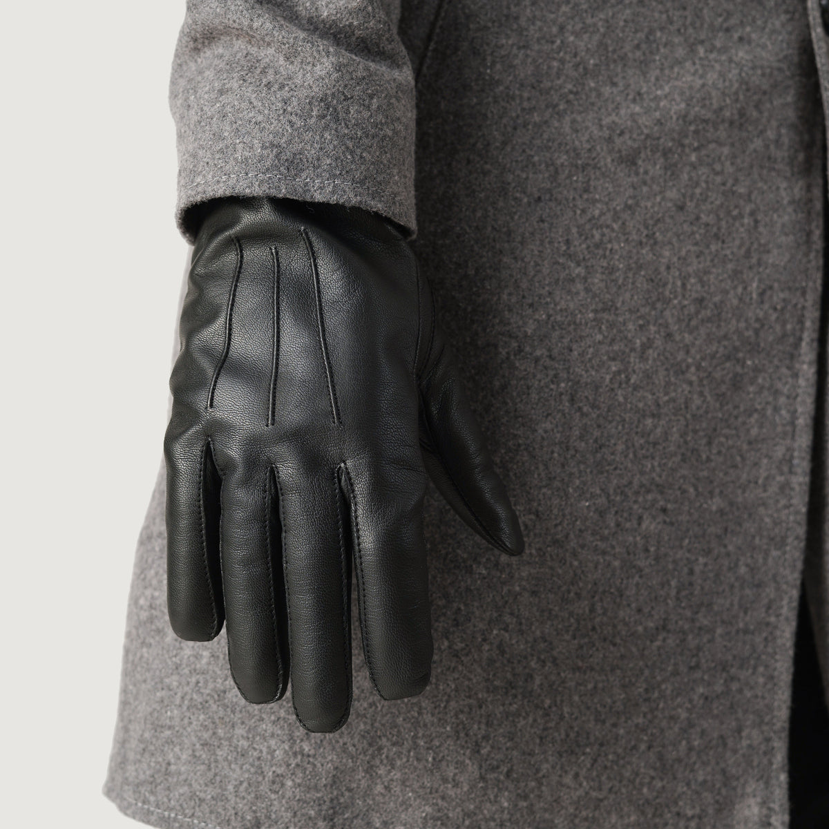 Brex Ralph Black Leather Dress Gloves - black men's dress leather gloves, view 6