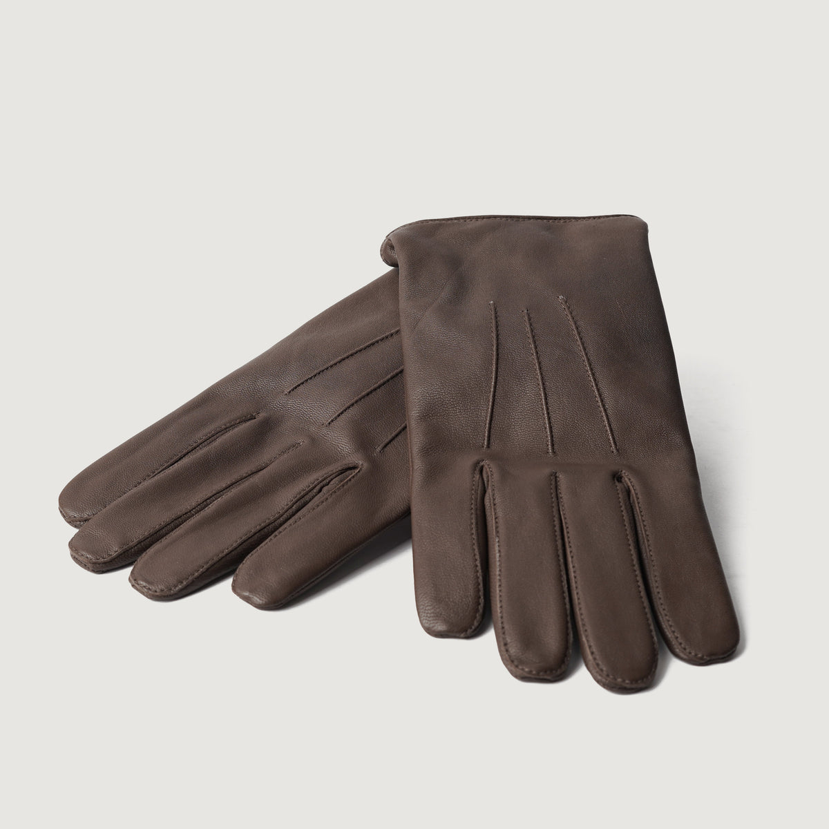 Brex Ralph Brown Leather Dress Gloves - brown men's dress leather gloves, view 4