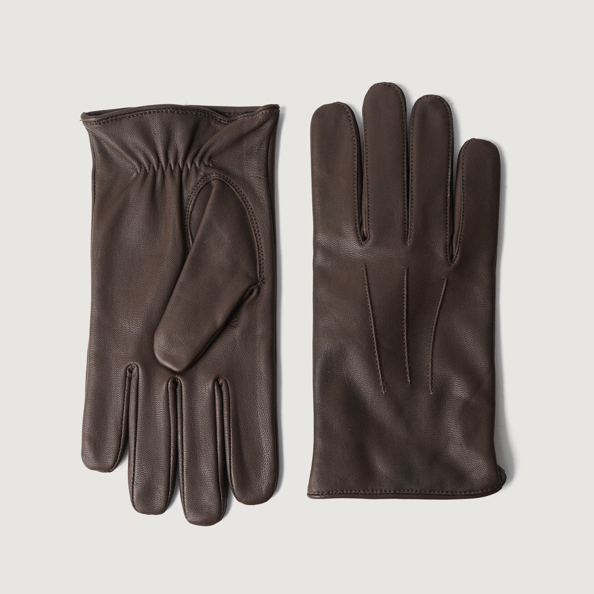 Brex Ralph Brown Leather Dress Gloves - brown men's dress leather gloves, view 7