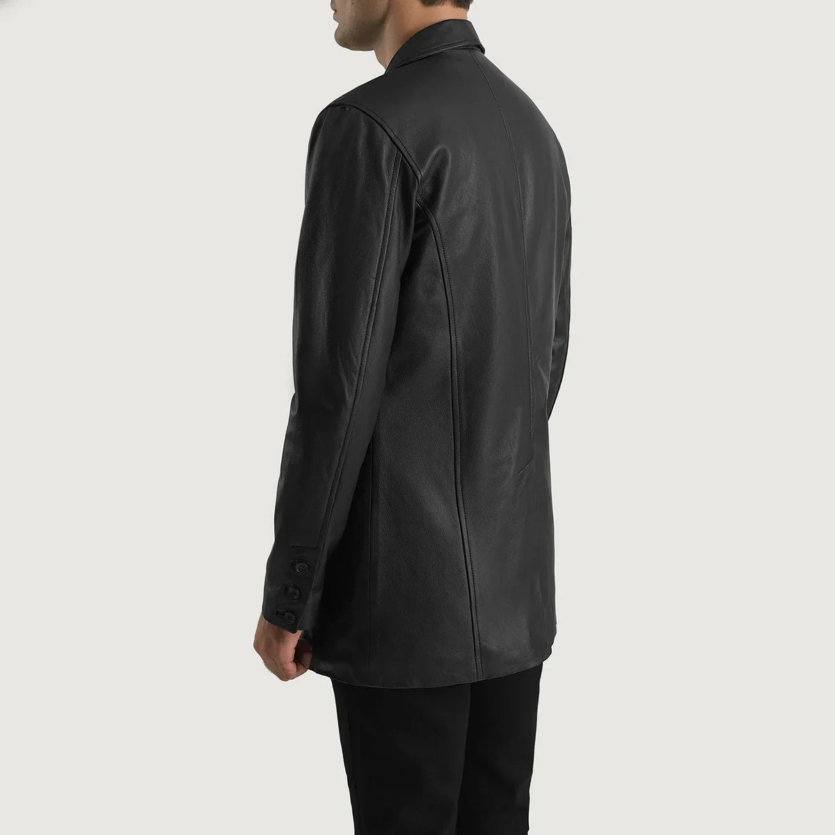 Ray Cutler Black Leather Blazer - men's blazer in black sheepskin leather, view 5