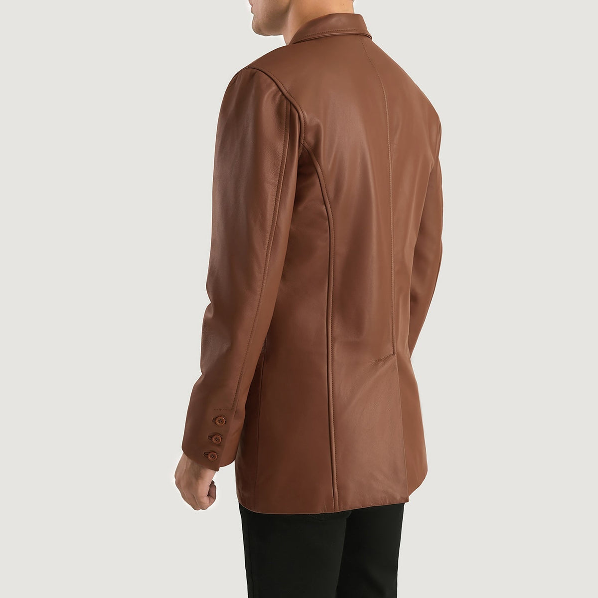 Ray Cutler Brown Leather Blazer - men's blazer in brown sheepskin leather, view 5