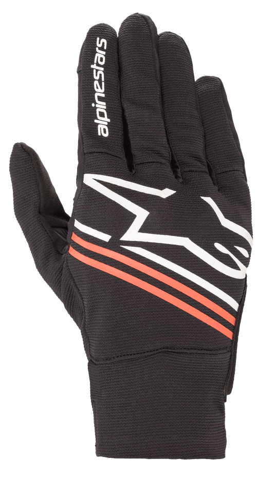 Reef Gloves - Black/White/Red Fluorescent - Alpinestars motorcycle gloves, view 1