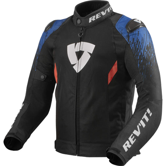 Rev'it Quantum 2 Air Textile Jacket - Black / Blue - Rev'it motorcycle jacket, view 1