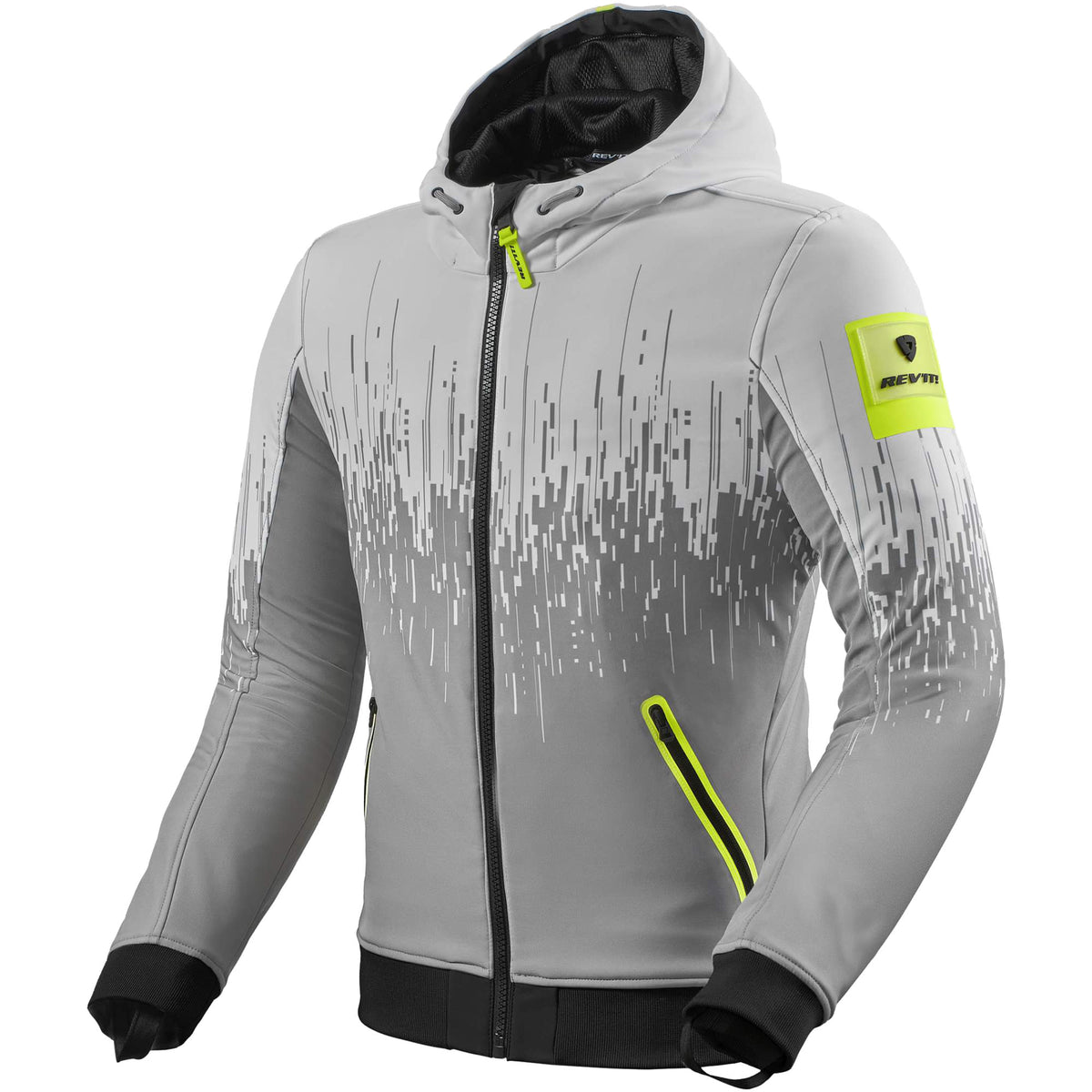Rev'it Quantum 2 WB Textile Jacket - Light Grey / Neon Yellow - Rev'it motorcycle jacket, view 1