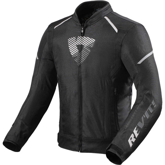 Rev'it Sprint H2O Textile Jacket - Black / White - Rev'it motorcycle jacket, view 1