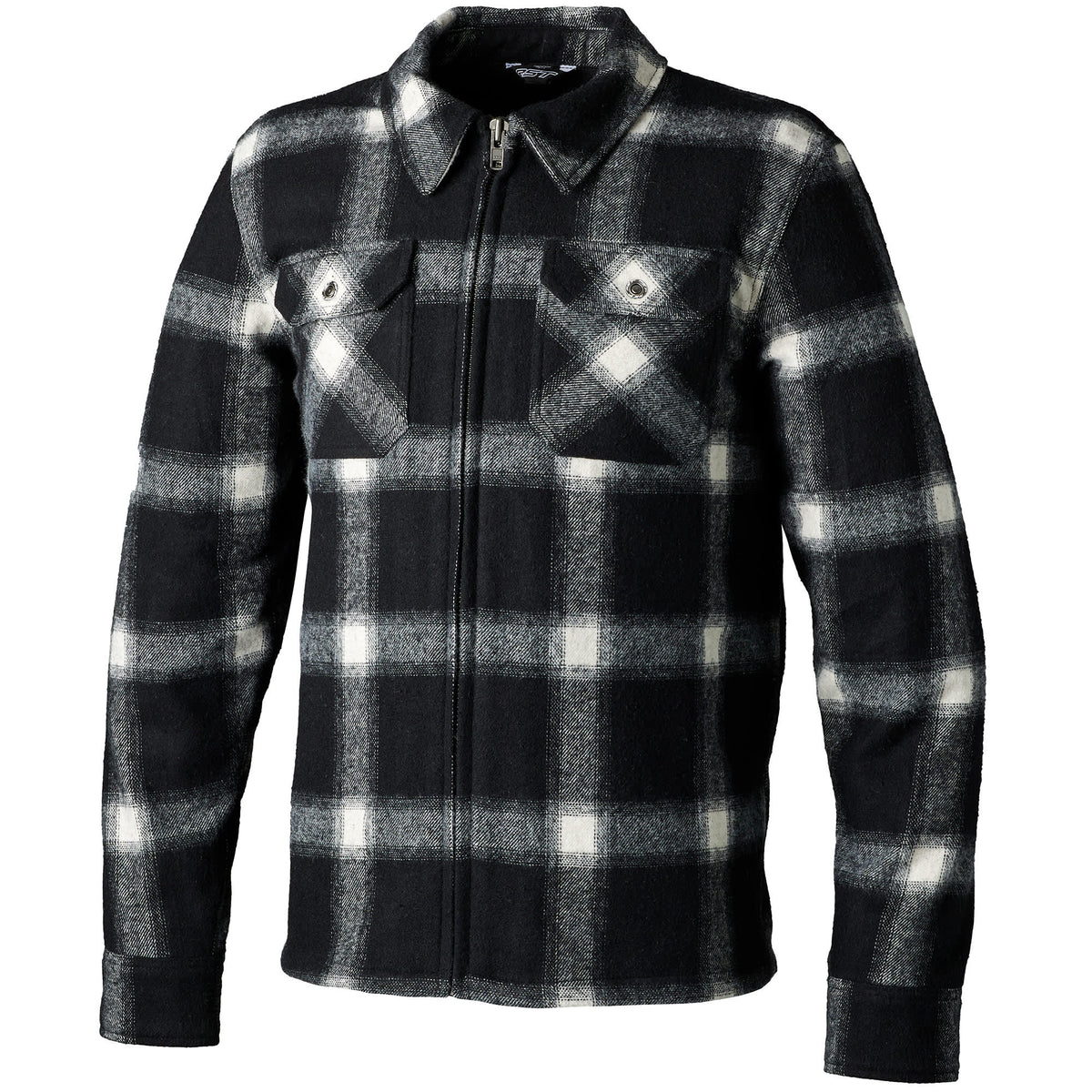 RST Brushed CE Textile Shirt - Black / White Check - RST motorcycle riding shirt, view 1