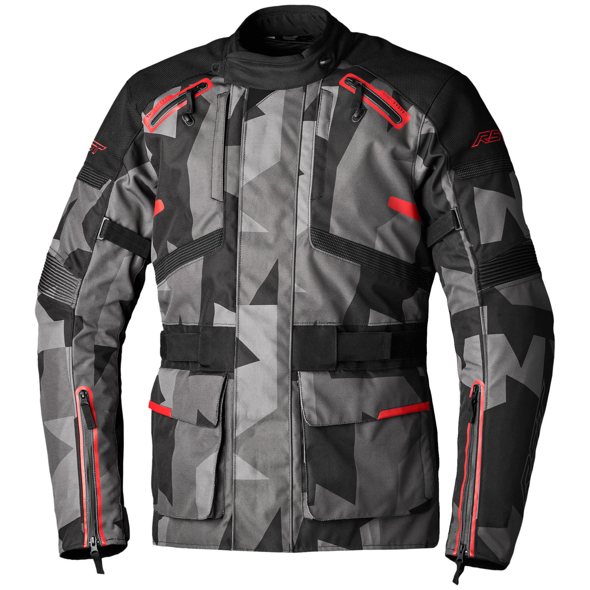 RST Endurance CE Textile Jacket - Camo / Red - RST motorcycle jacket, view 1