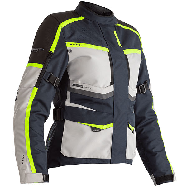 RST Ladies Maverick CE Textile Jacket - Blue / Silver / Neon - RST motorcycle jacket, view 1