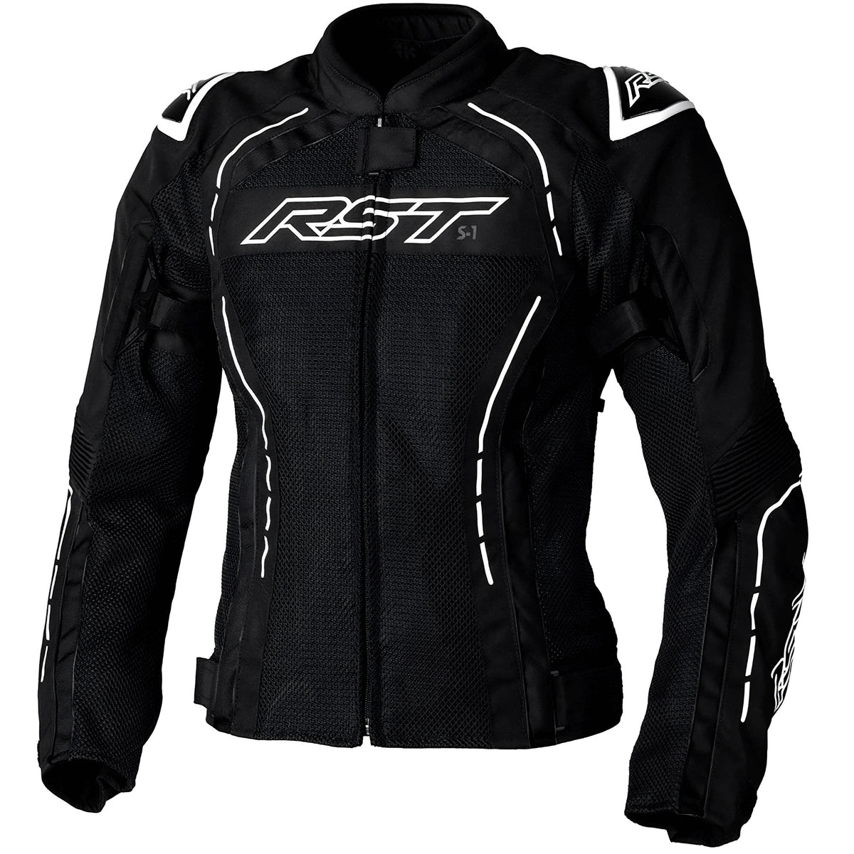 RST Ladies S1 Mesh CE Textile Jacket - Black / White - RST motorcycle jacket, view 1