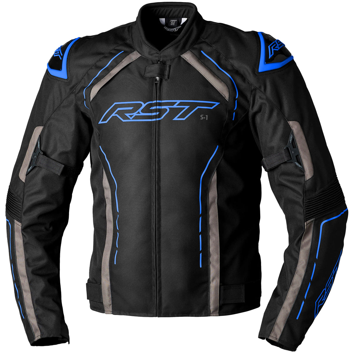 RST S1 CE Textile Jacket - Black / Grey / Blue - RST motorcycle jacket, view 1