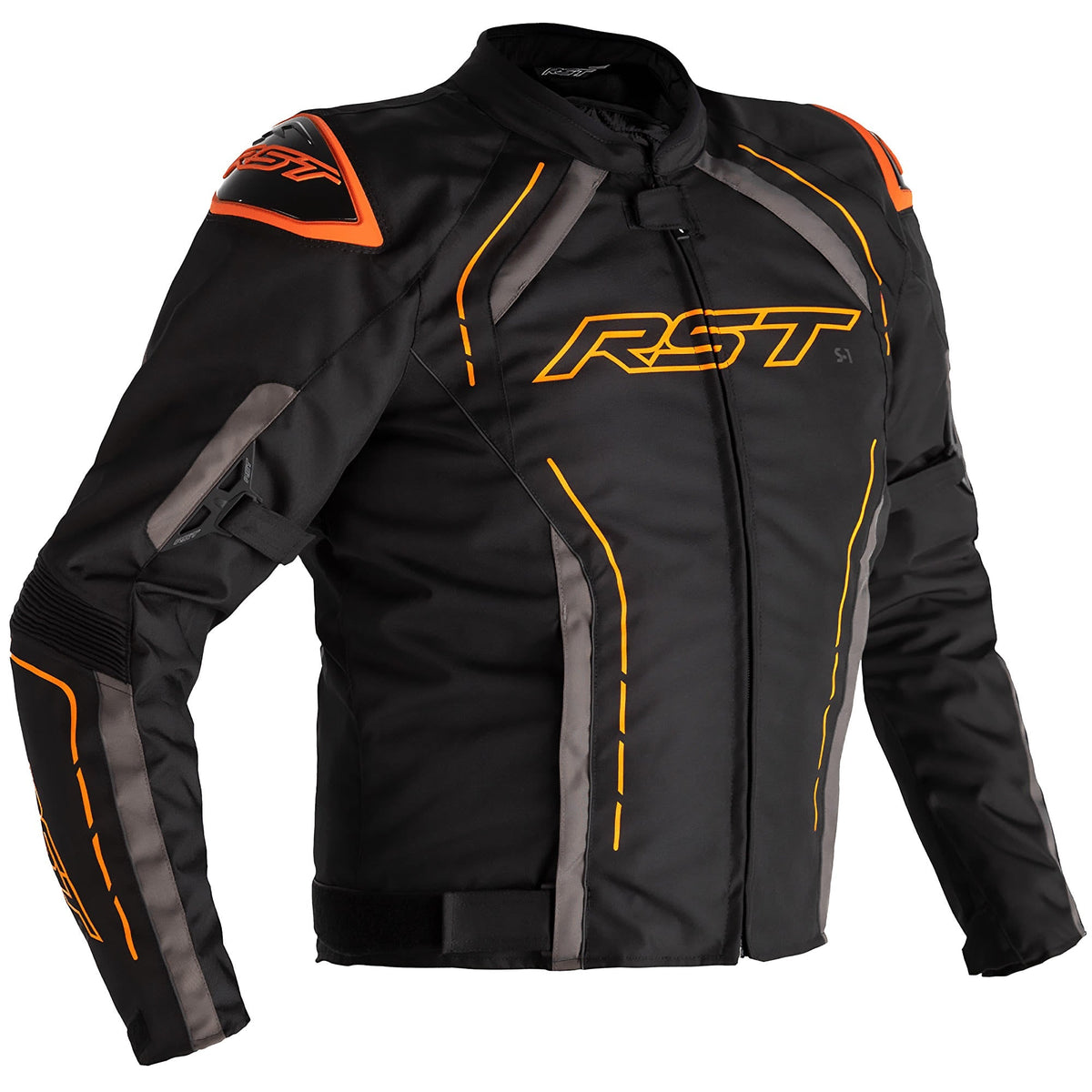 RST S1 CE Textile Jacket - Black / Grey / Neon Orange - RST motorcycle jacket, view 1