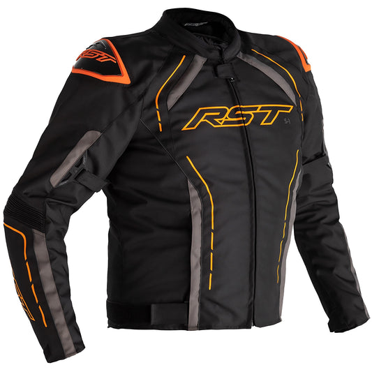 RST S1 CE Textile Jacket - Black / Grey / Neon Orange - RST motorcycle jacket, view 1