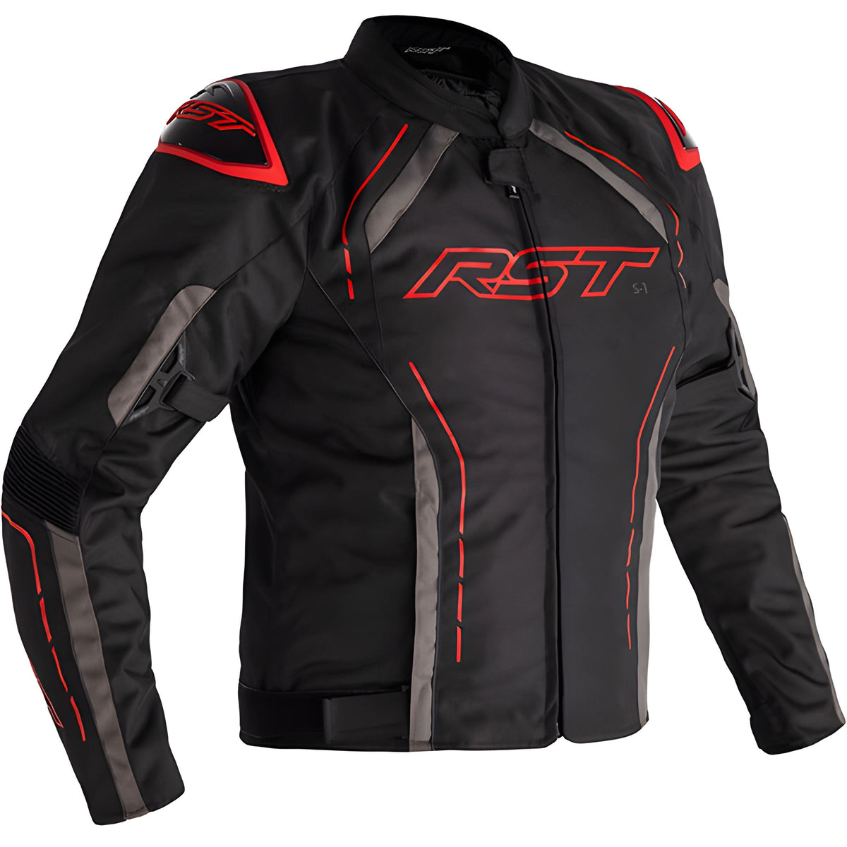 RST S1 CE Textile Jacket - Black / Grey / Red - RST motorcycle jacket, view 1