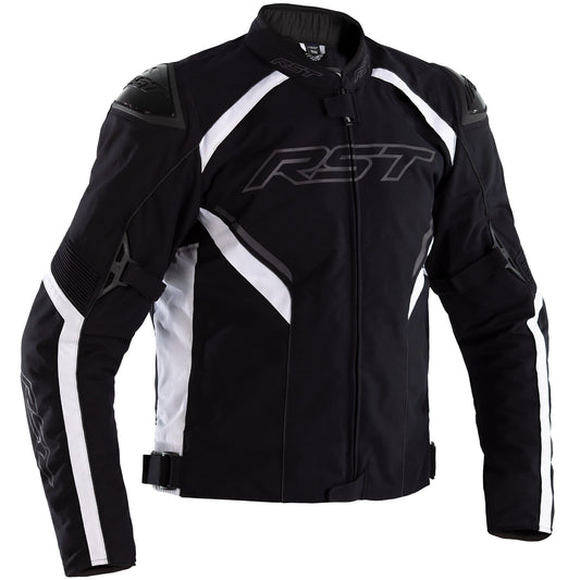 RST Sabre CE Textile Jacket - Black / White - RST motorcycle jacket, view 1