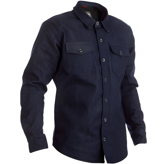 RST X Aramid Denim Aramid Lined CE Riding Shirt - Blue - RST motorcycle riding shirt, view 1