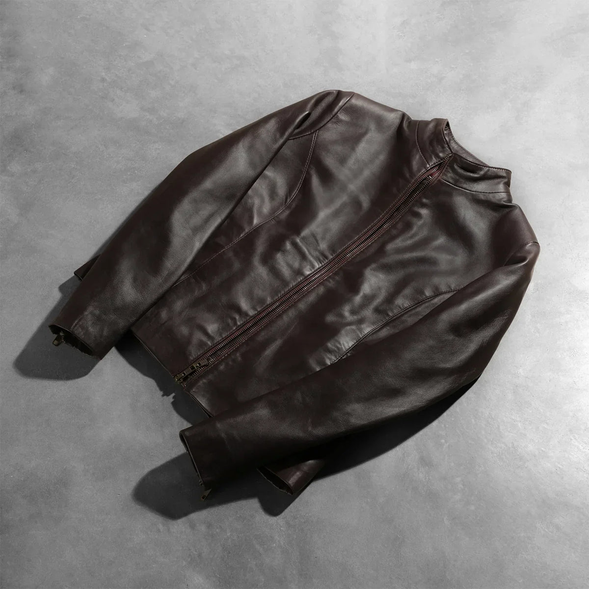 Rumella Maroon Leather Biker Jacket - women's jacket in maroon sheepskin leather, view 8