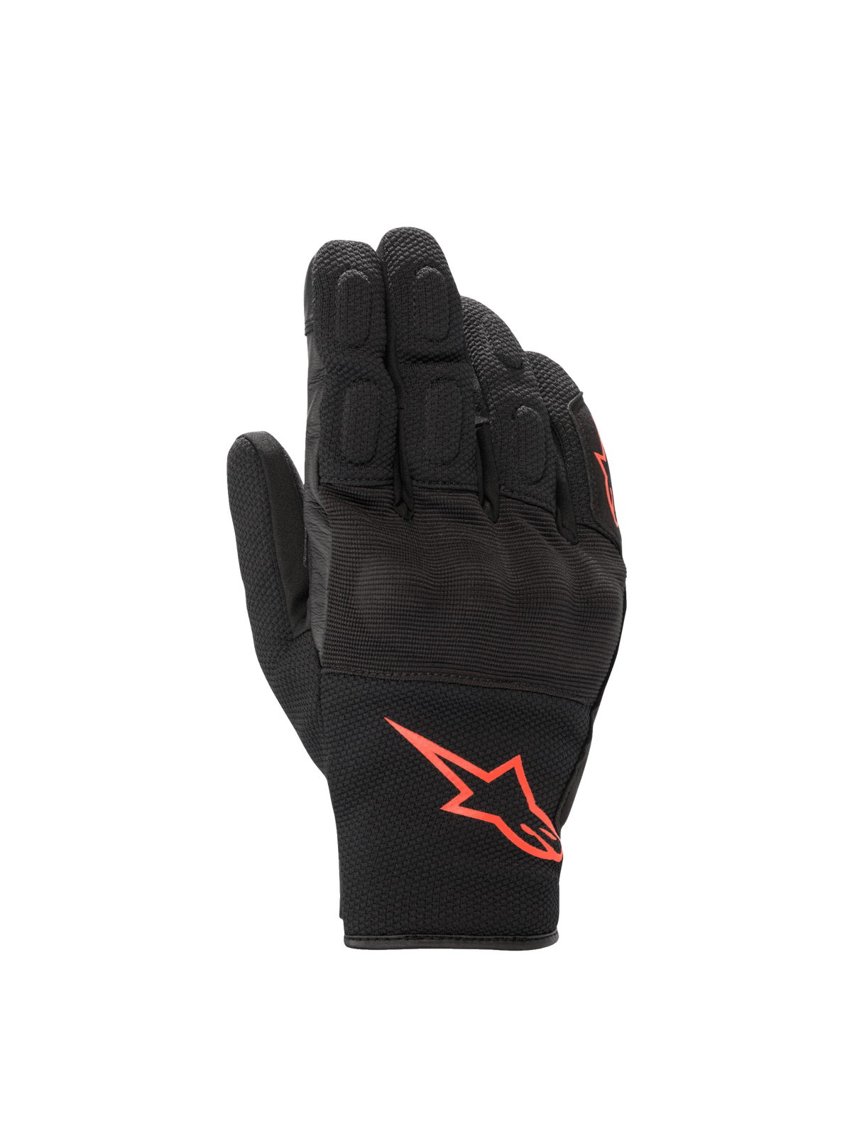 S-Max Drystar® Gloves - Black/Red Fluorescent - Alpinestars motorcycle gloves, view 1