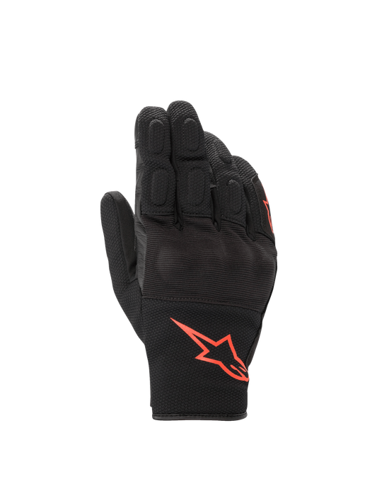 S-Max Drystar® Gloves - Black/Red Fluorescent - Alpinestars motorcycle gloves, view 1