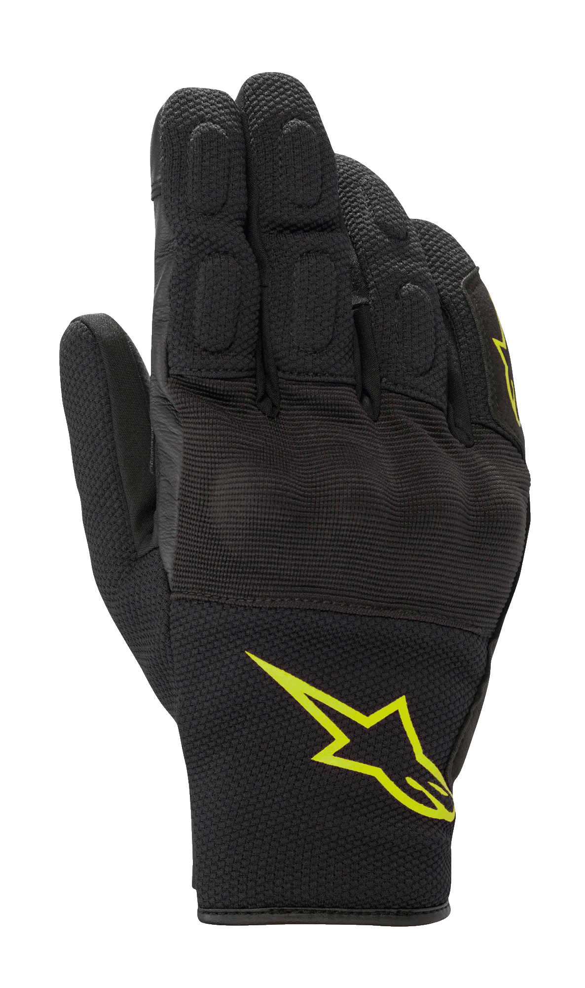 S-Max Drystar® Gloves - Black/Yellow Fluorescent - Alpinestars motorcycle gloves, view 1