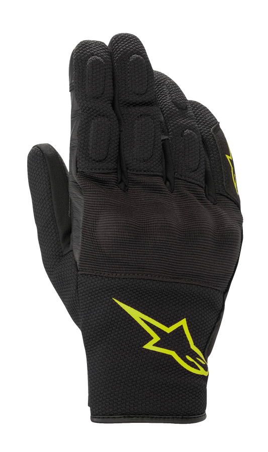 S-Max Drystar® Gloves - Black/Yellow Fluorescent - Alpinestars motorcycle gloves, view 1