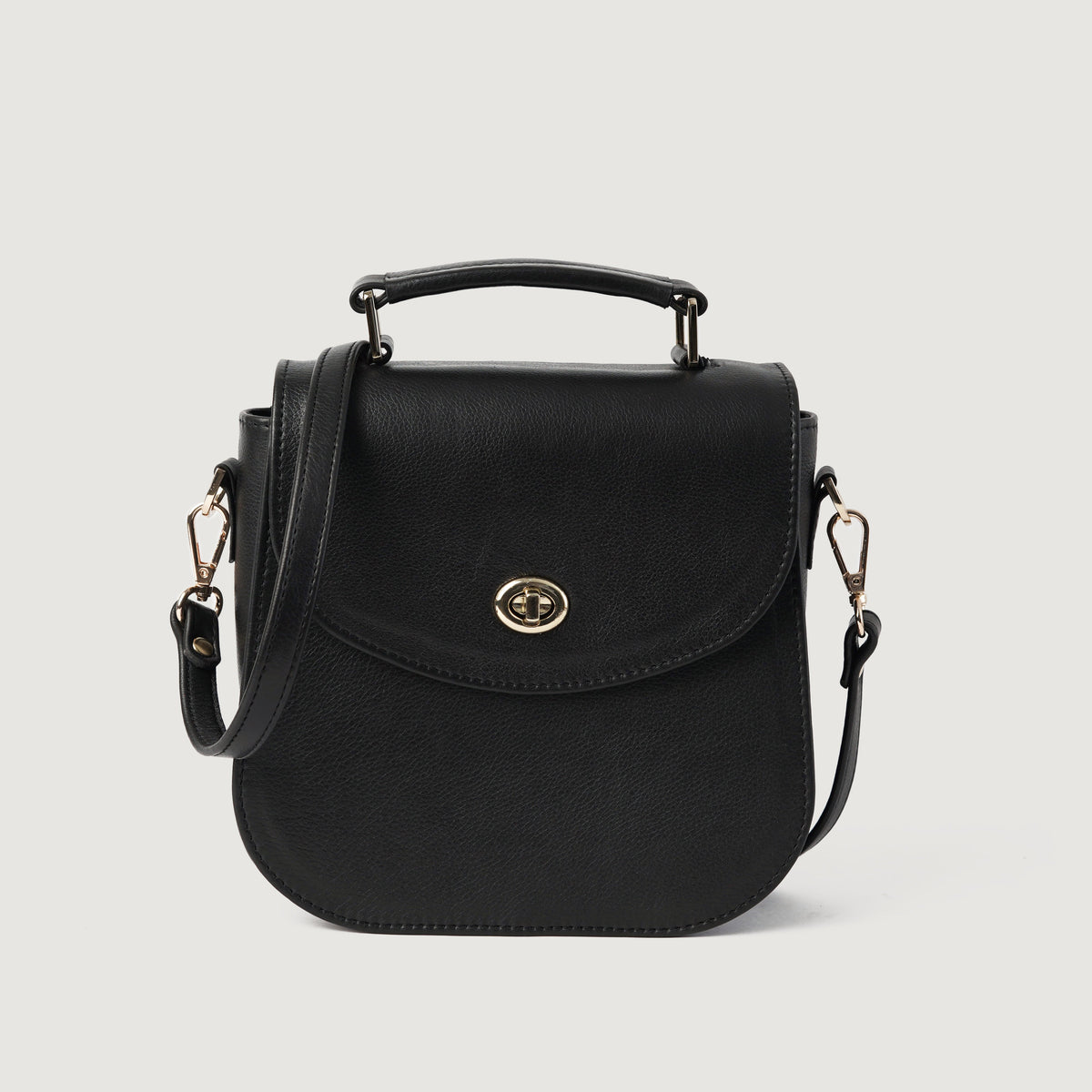 Brex Sandra Black Leather Saddle Bag - black leather saddle bag, view 1