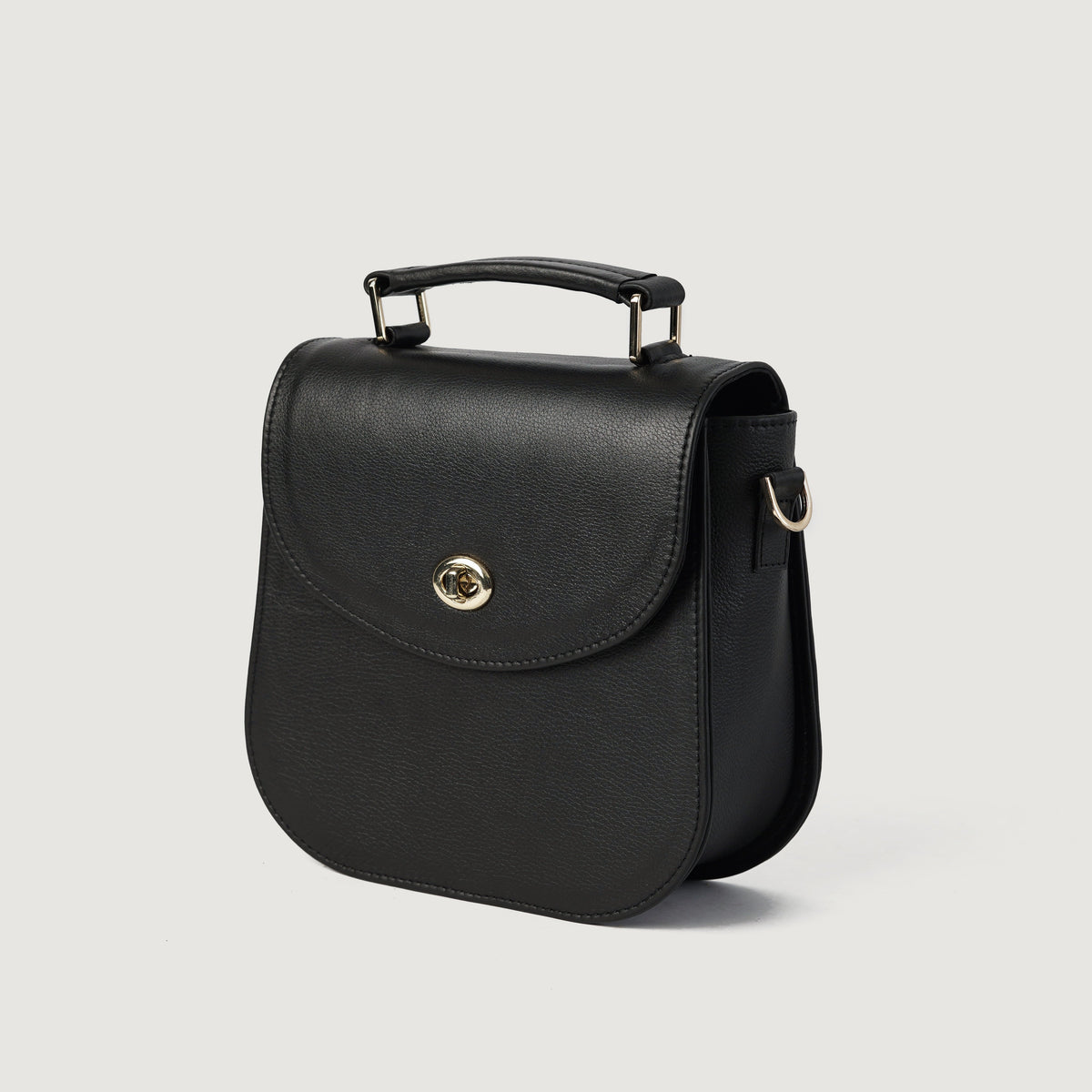 Brex Sandra Black Leather Saddle Bag - black leather saddle bag, view 3