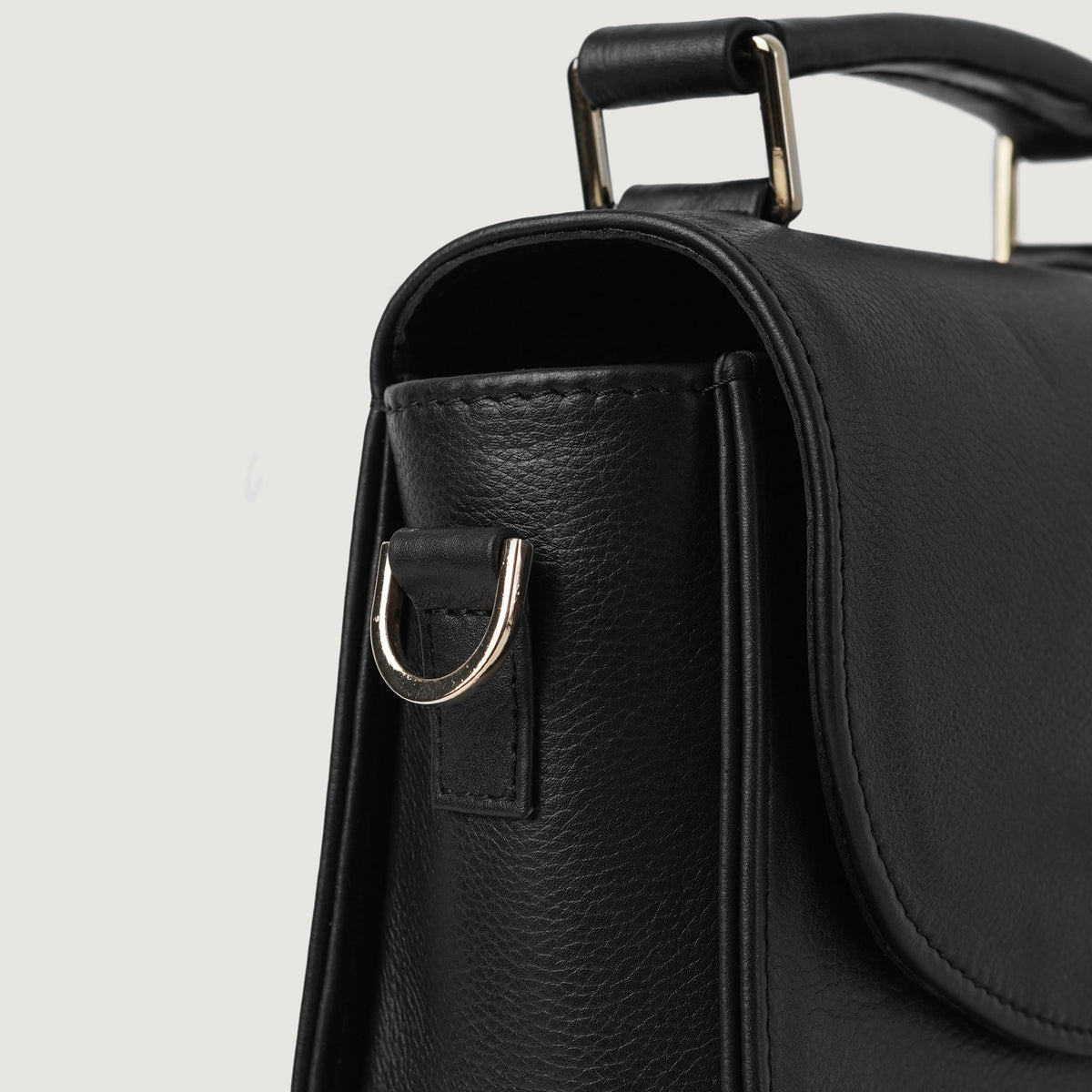 Brex Sandra Black Leather Saddle Bag - black leather saddle bag, view 5