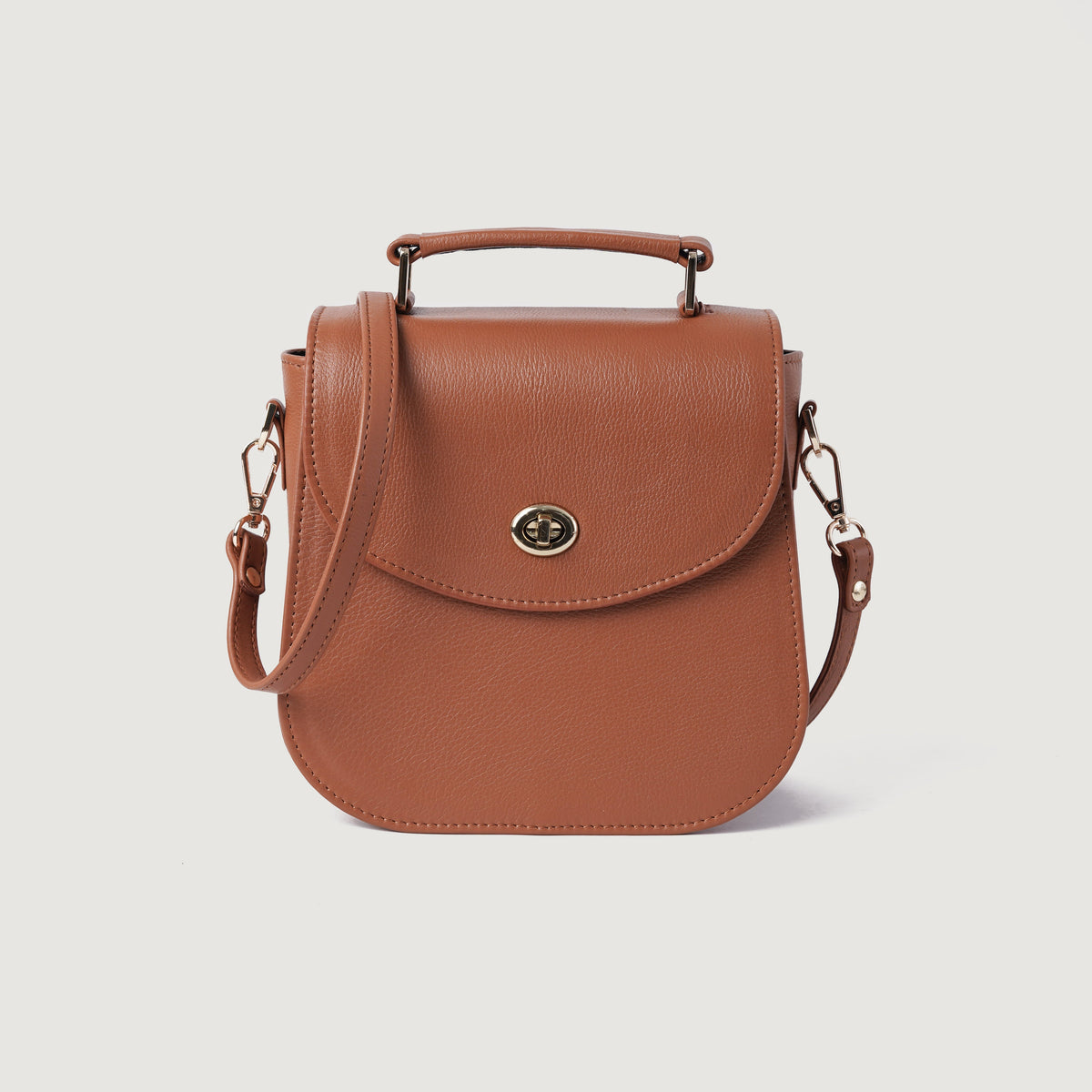 Brex Sandra Brown Leather Saddle Bag - brown leather saddle bag, view 1