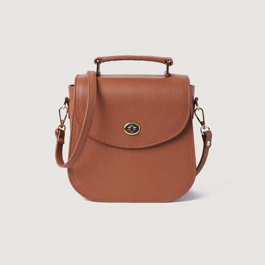 Brex Sandra Brown Leather Saddle Bag - brown leather saddle bag, view 1
