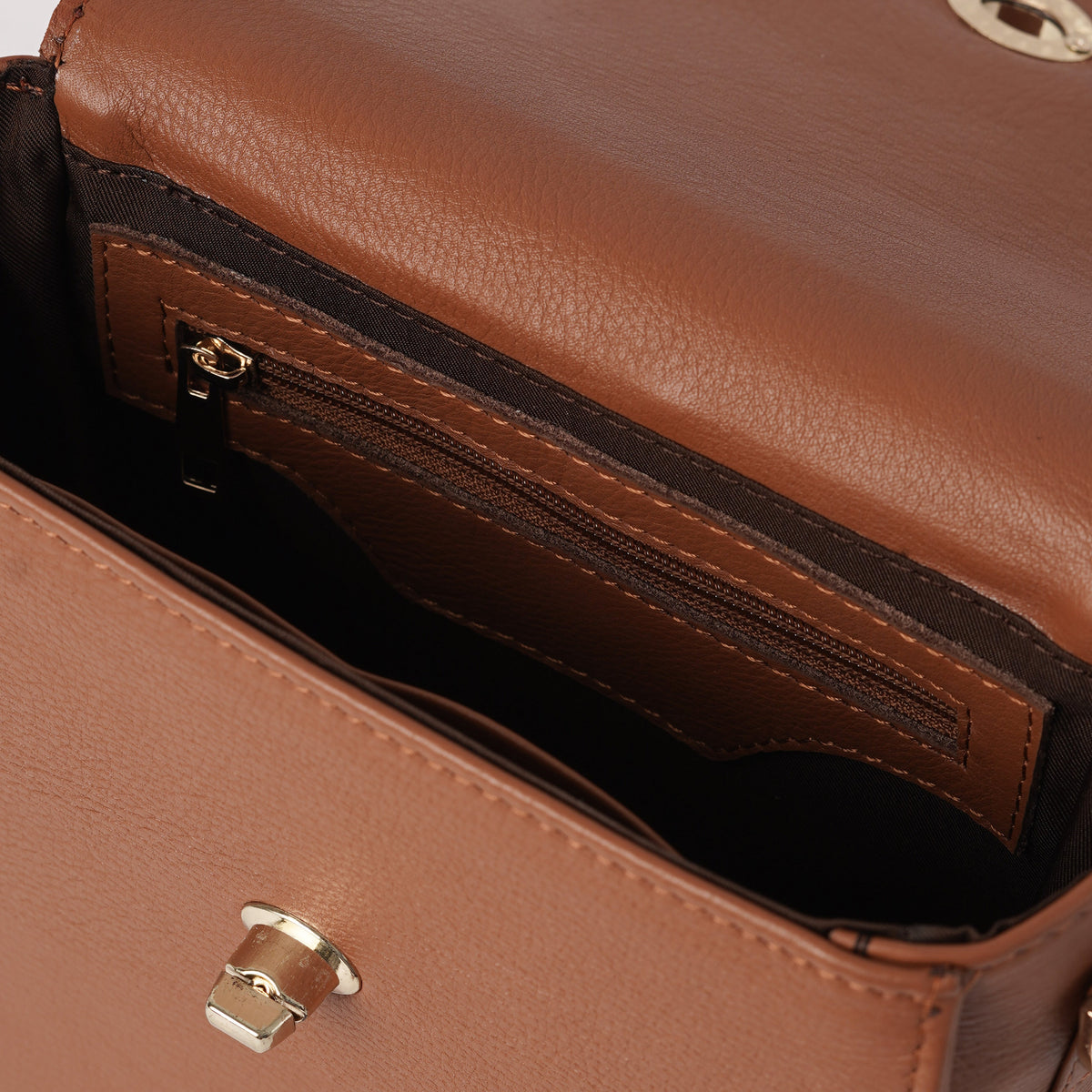 Brex Sandra Brown Leather Saddle Bag - brown leather saddle bag, view 7