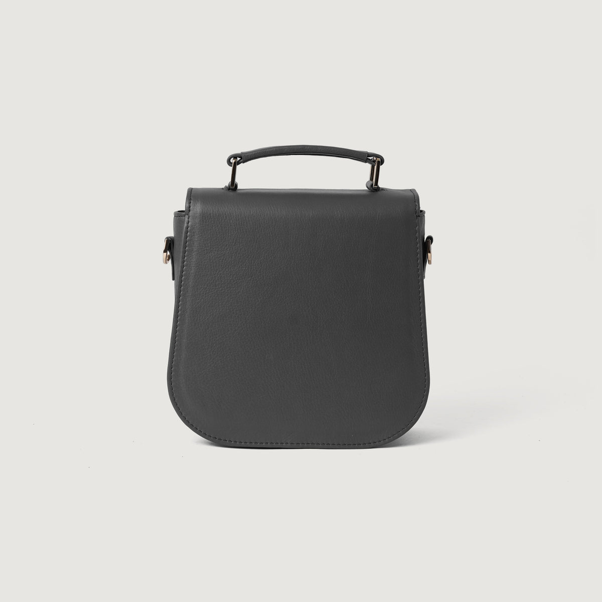 Brex Sandra Grey Leather Saddle Bag - grey leather saddle bag, view 4