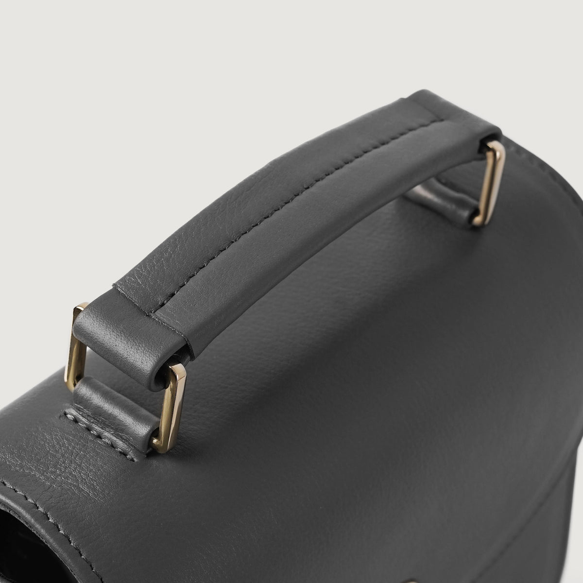 Brex Sandra Grey Leather Saddle Bag - grey leather saddle bag, view 5
