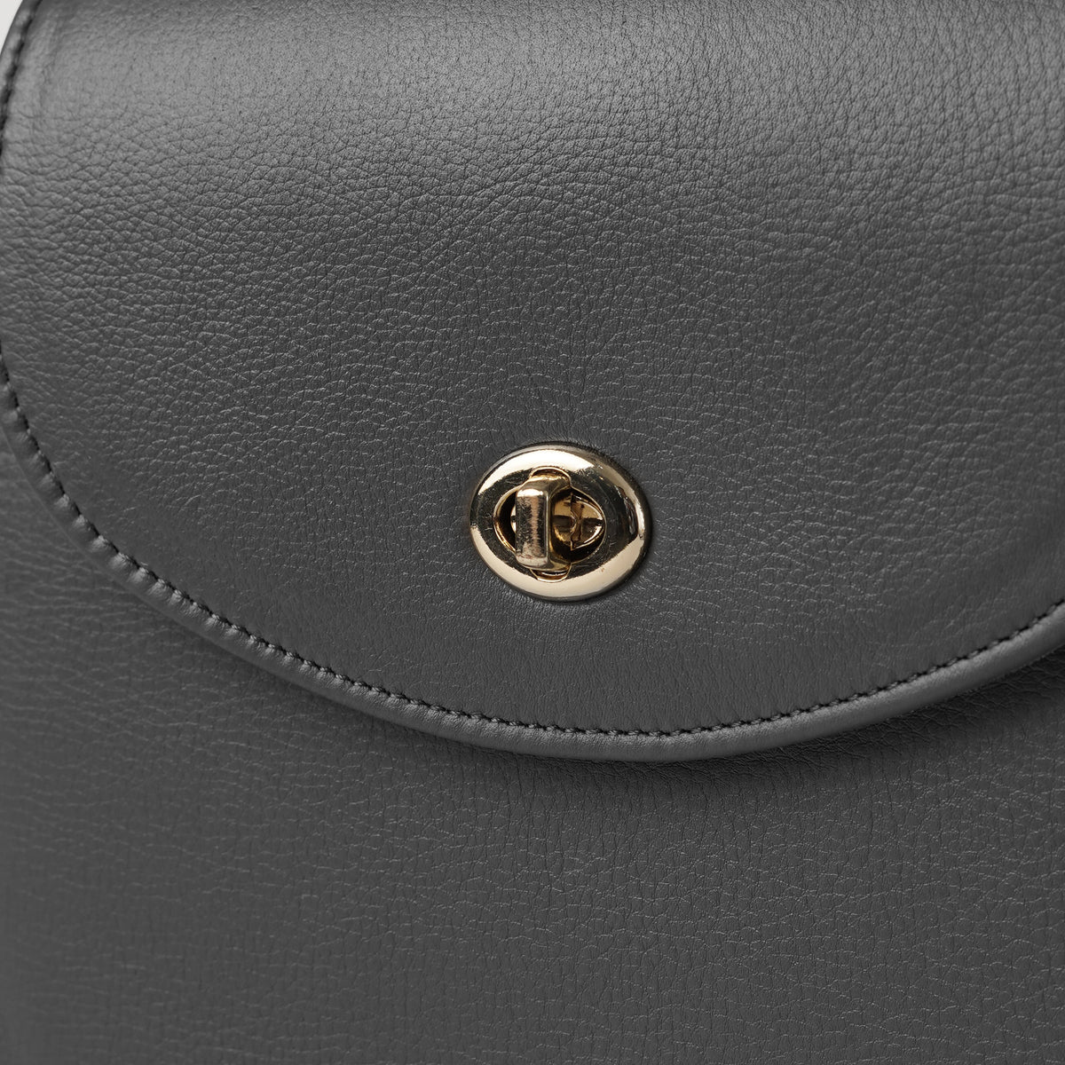 Brex Sandra Grey Leather Saddle Bag - grey leather saddle bag, view 7