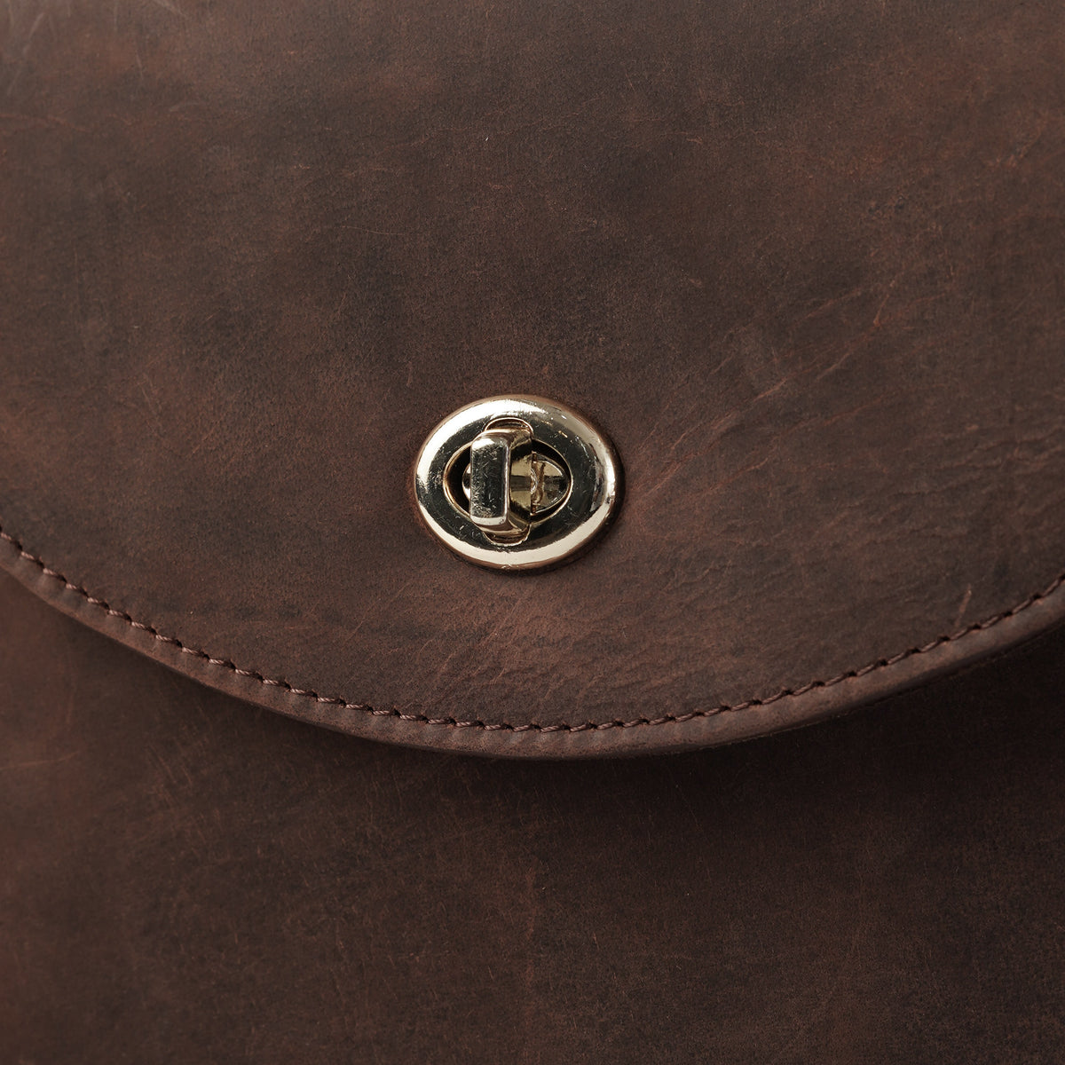Brex Sandra Vintage Distressed Brown Leather Saddle Bag - brown leather vintage distressed saddle bag, view 7