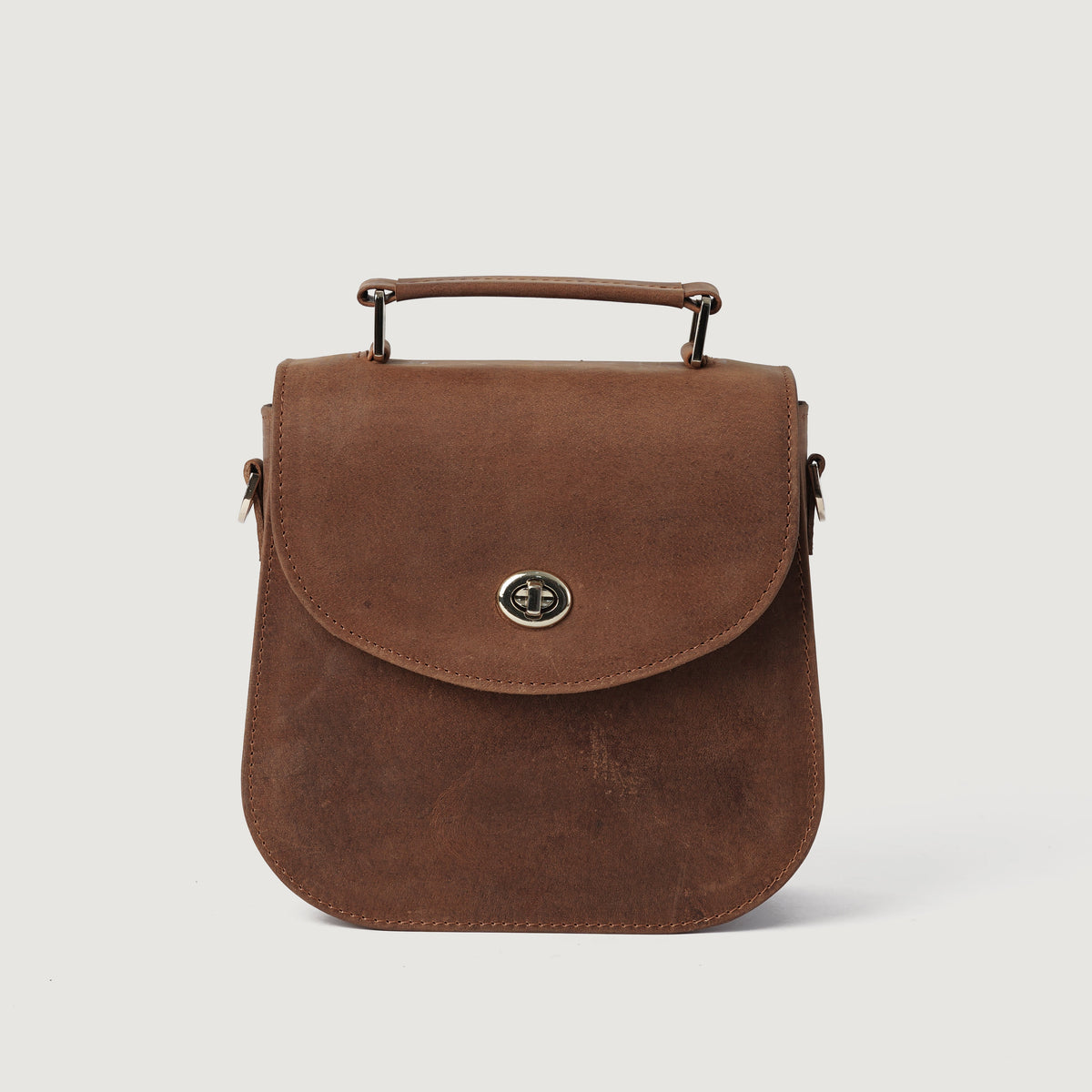 Brex Sandra Vintage Tan Leather Saddle Bag - tan leather vintage saddle bag, view 3
