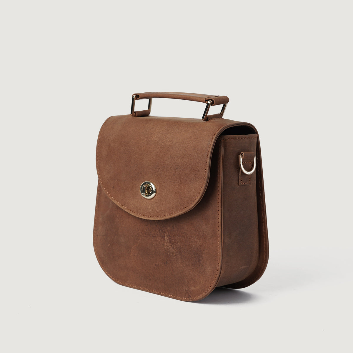 Brex Sandra Vintage Tan Leather Saddle Bag - tan leather vintage saddle bag, view 5
