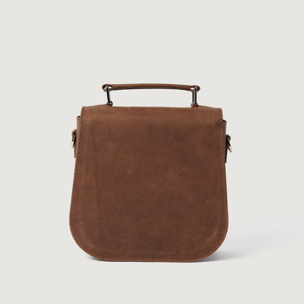 Brex Sandra Vintage Tan Leather Saddle Bag - tan leather vintage saddle bag, view 6