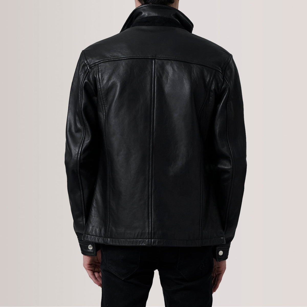 Sean Black Leather Classic Jacket - men's jacket in black premium leather, view 4