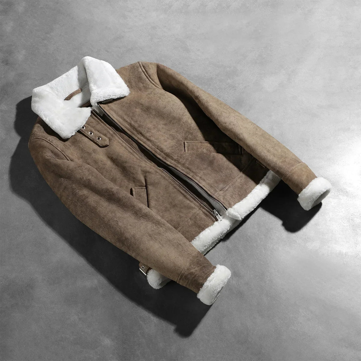 Sherilyn B-3 Distressed Brown Leather Bomber Jacket - women's jacket in brown sheepskin leather, view 7