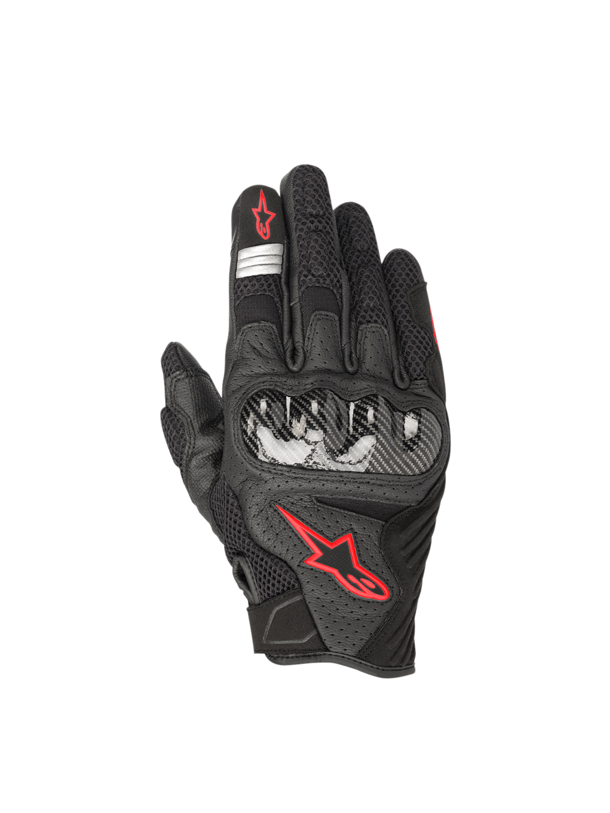 SMX-1 Air V2 Gloves - Black/Red Fluorescent - Alpinestars motorcycle gloves, view 1