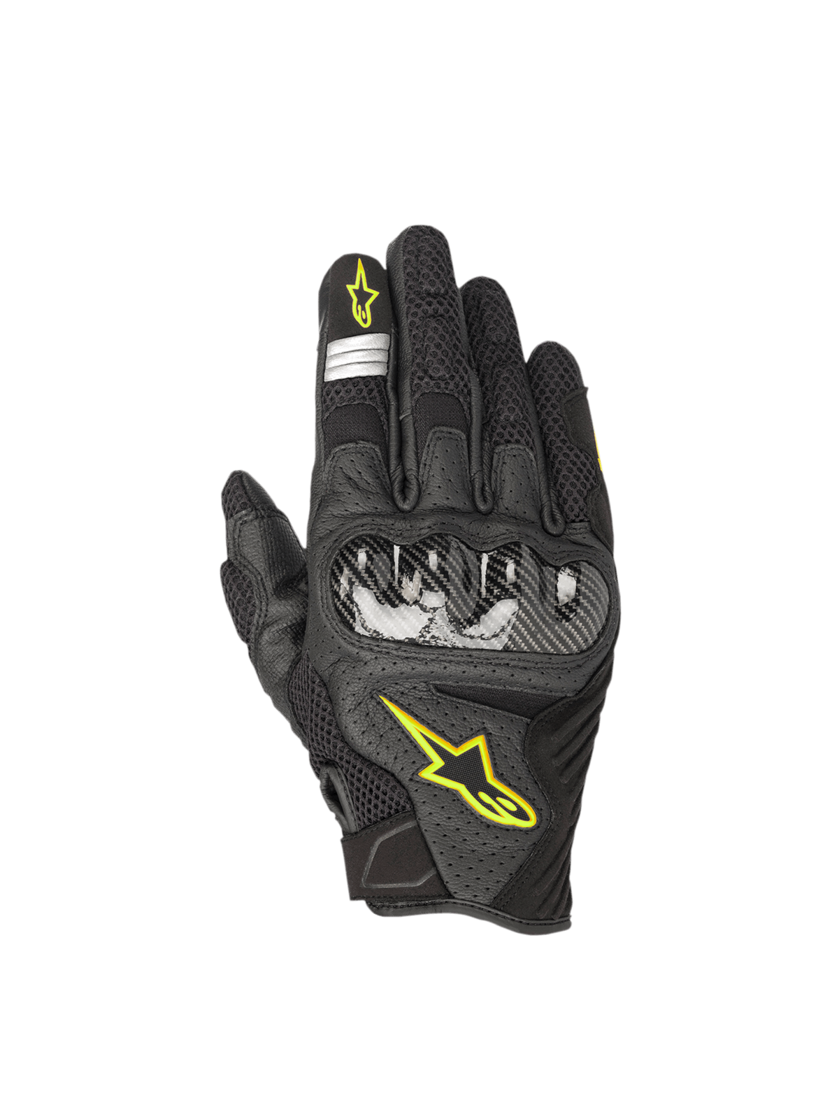 SMX-1 Air V2 Gloves - Black/Yellow Fluorescent - Alpinestars motorcycle gloves, view 1